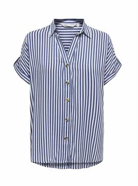 Camisa Only Yasmin azul para mulher