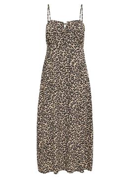 Vestido Only Nelly leopardo marrom para mulher.