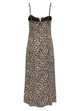 Vestido Only Nelly leopardo marrom para mulher.