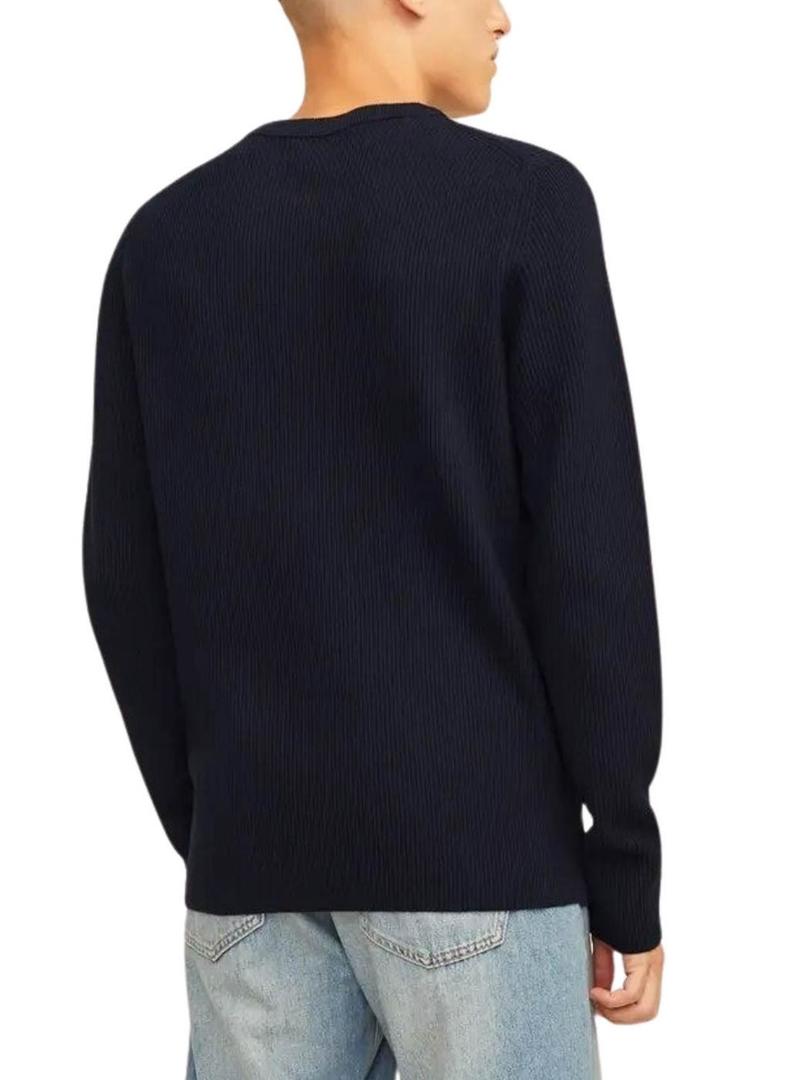 Camiseta Jack and Jones Perfect azul marinho para homem.