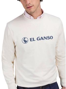 Moletom El Ganso Flocado bege para homem.
