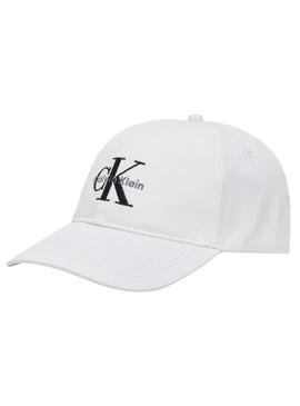 Boné Calvin Klein Jeans Monologo Embroidery branco para homem