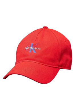 Boné Calvin Klein Jeans Monologo Baseball vermelho para homens.