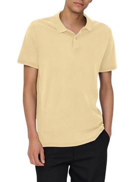 Polo Only and Sons Travis amarelo para homem.
