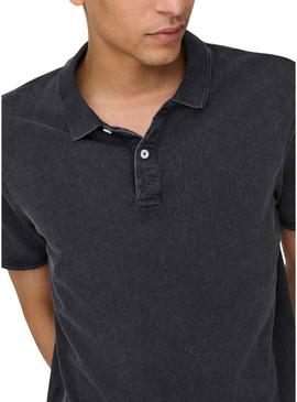 Camisa Polo Only and Sons Travis azul marinho para homem.