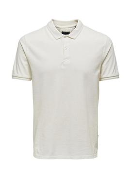 Polo Only and Sons Travis branco para homem
