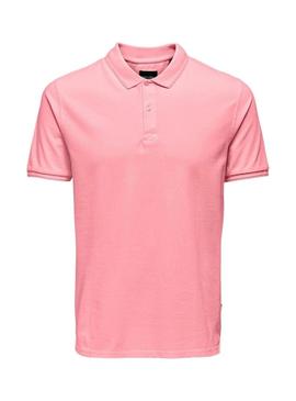 Polo Only and Sons Travis rosa para homem.
