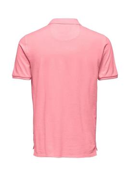 Polo Only and Sons Travis rosa para homem.
