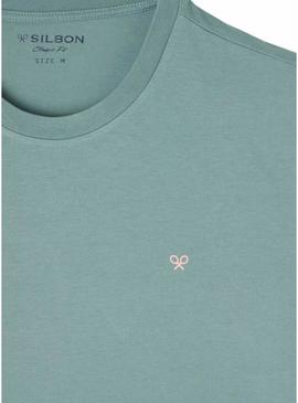 Camiseta Silbon Rombos turquesa para homem.