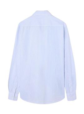 Camisa Silbon Oxford azul e branca para homem