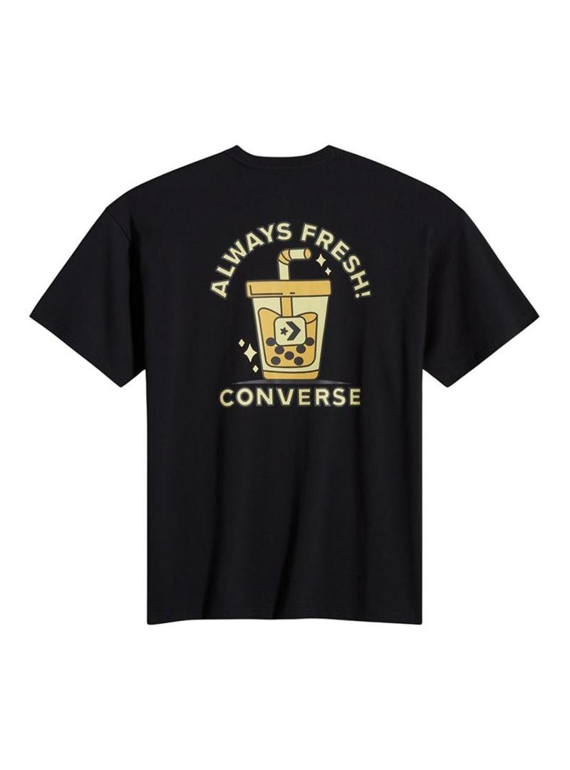 Camiseta Converse Bobba Tea negra para homens.