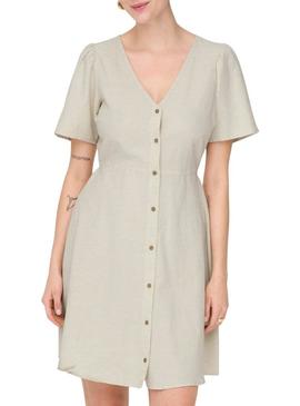 Vestido Only Vita bege para mulher.