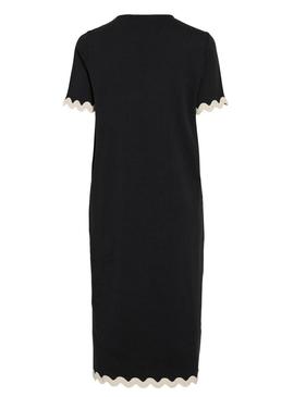 Vestido Vila Calisa preto para mulher.