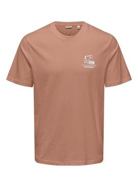 Camisa Only and Sons Manuel Casa México em telha para homem.