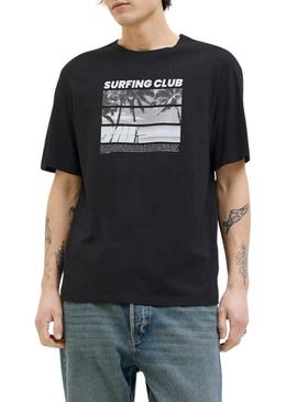 Camisa Jack and Jones Porto preta para homem.