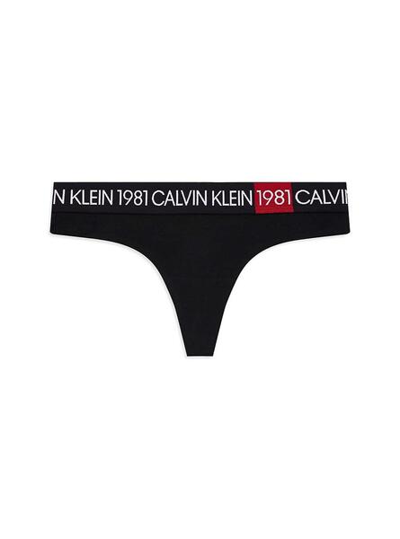 Tanga Calvin Klein 1981 Bold Preta Mulher