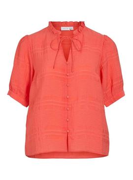 Camisa Vila Jilala coral para mulher.