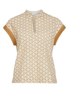 Top Vila Sumira camelo para mulher.