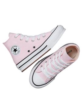 Tênis Converse Chuck Taylor All Star Lift Platform rosa para meninas e meninos.