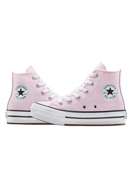 Tênis Converse Chuck Taylor All Star Lift Platform rosa para meninas e meninos.