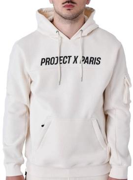 Moletom Project x Paris Logo bege masculino.