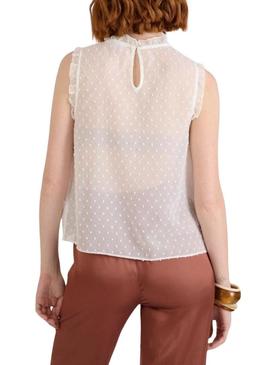 Blusa Naf Naf Plumeti branca para mulher.