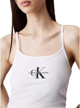 Camiseta Calvin Klein Monologo Strappy Branco Mulher