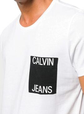 T-Shirt Calvin Klein Jeans Pocket Branco Homem