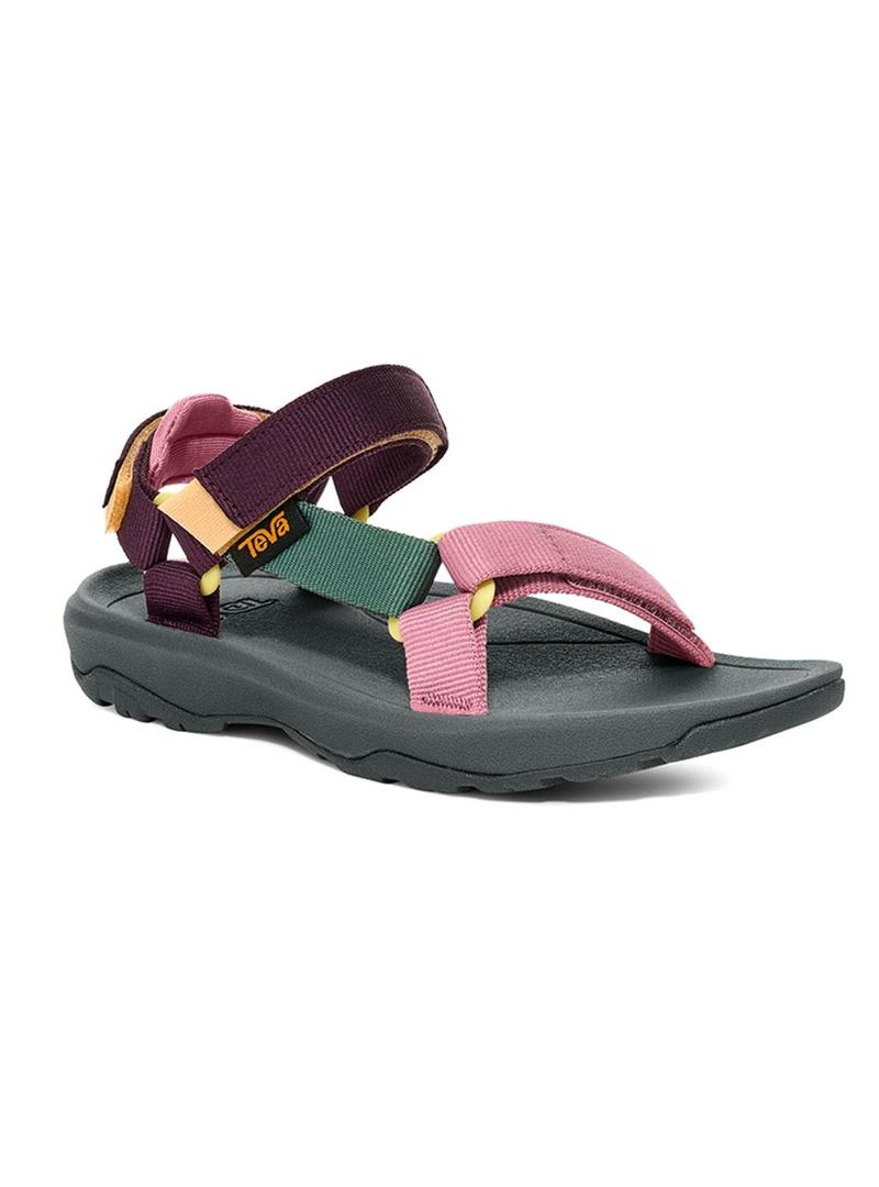 Sandálias Teva Hurricane verde e rosa para menina.