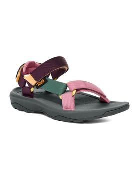 Sandálias Teva Hurricane verde e rosa para menina.