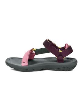 Sandálias Teva Hurricane verde e rosa para menina.