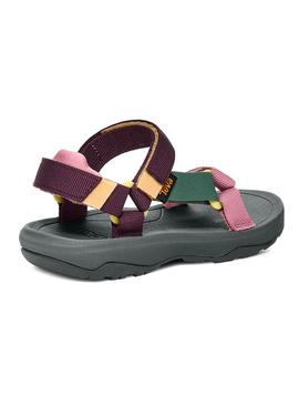 Sandálias Teva Hurricane verde e rosa para menina.