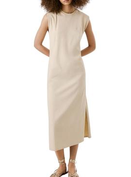 Vestido Pepe Jeans Ari bege para mulher