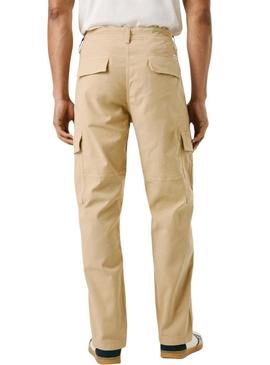 Calça Pepe Jeans Cargo bege para homem.