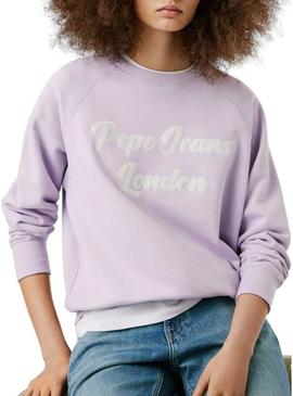 Moletom Pepe Jeans Alison lilás para mulher