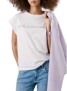 Camisa Pepe Jeans Aurore branca para mulher.