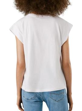 Camisa Pepe Jeans Aurore branca para mulher.