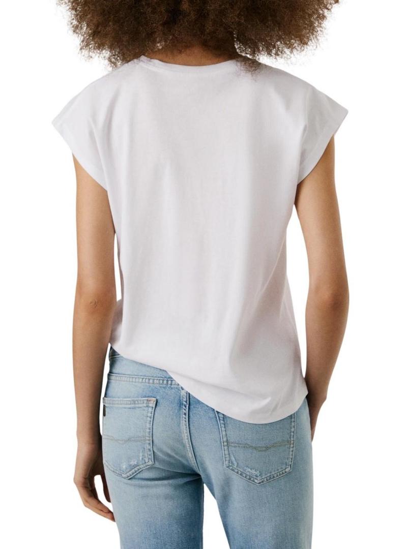 Camiseta Pepe Jeans Aza branca para mulher.
