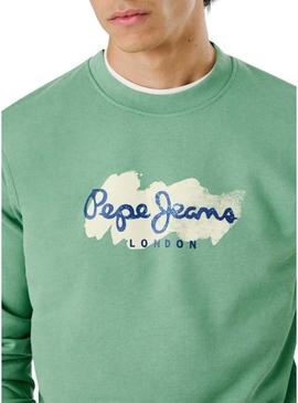  Sweatshirt Pepe Jeans Milton verde para homem.