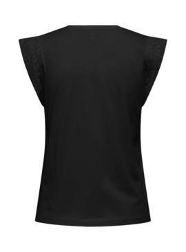 Camiseta Only Henriette preta para mulher