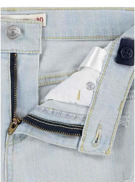 Shorts Levis Rainbow em denim claro para menina.