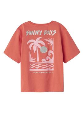 Camiseta Name It Jely coral para menina