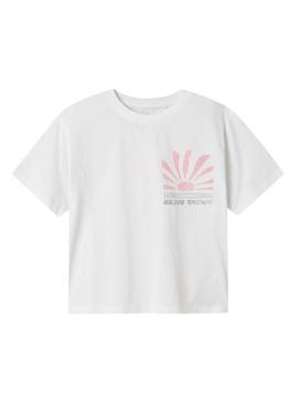 Camiseta Name It Jely branca para menina.