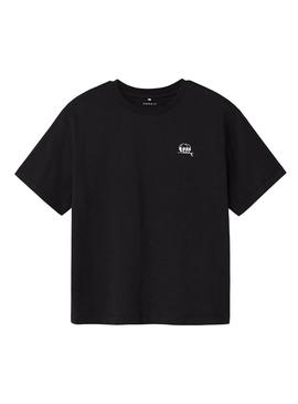 Camiseta Name It Jotim preta para criança.