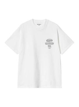 Camiseta Carhartt Sandwich branca para homem.
