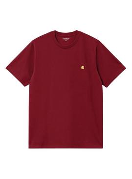Camiseta Carhartt Chase bordô para homem.