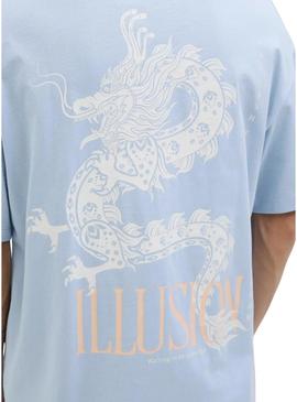 Camiseta Jack and Jones Charge azul para homem.