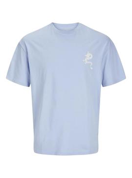 Camiseta Jack and Jones Charge azul para homem.