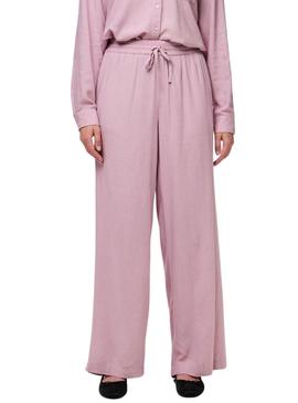 Calça Pieces Pia Wide rosa para mulher