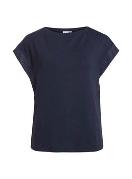 Camisa Vila Vibilea azul marinho para mulher